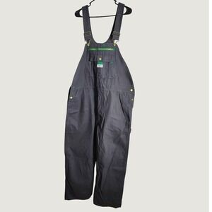 NWOT Liberty Mens 42x32 Gray Duck Canvas Bib Overalls Green Workwear Dungarees